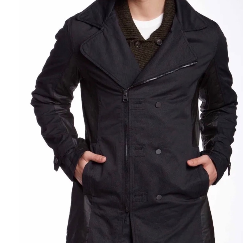 men's civil Society asymmetrical peacoat